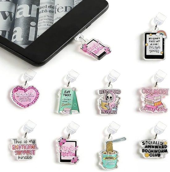 Complete Beschermingsset voor E-Readers met USB-C Stoppers en Leeshangers - Ideaal Cadeau voor Boekenliefhebbers en Kindle Accessoires