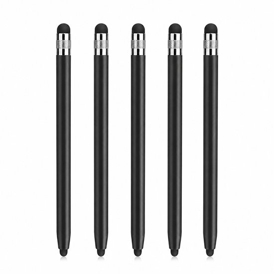 Consumerce® Touchscreen Stylus Pen - Zwart - 5 Stuks - Geschikt voor Android Samsung Apple iPad Tablet Smartphone - Pennen Universeel - Set van 5 Styluspennen