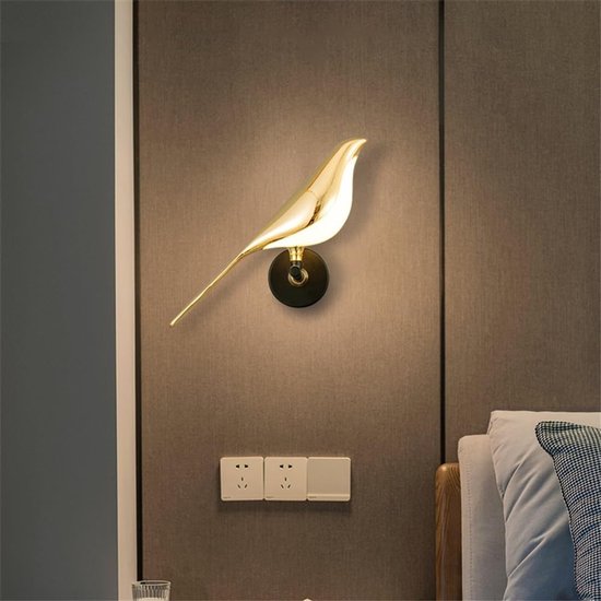 Creatieve wandlamp in de vorm van een vogel, slaapkamerhoofdbord, woonkamer, eksterwandlamp, Nordic Light, luxe LED-wandlamp voor gangpad of veranda. van Merkloos