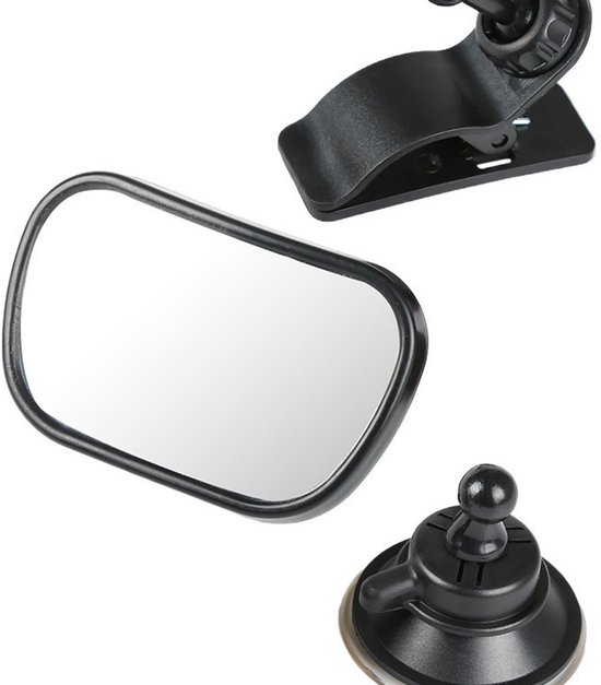 Crrynuo 360° draaibare achterbankspiegel met clip zuignapspiegel voor autostoel- onbreekbare autoachteruitkijkspiegel voor baby's achteruitkijkspiegel voor kinderwagens- geschikt voor de meeste van Crrynuo