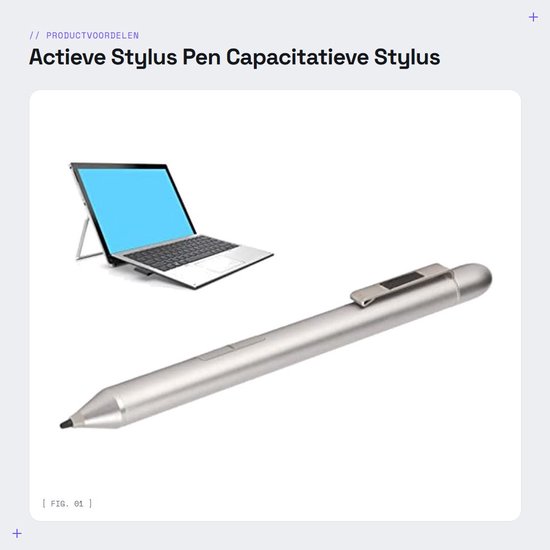 Dailygoods - Actieve Stylus Pen - Capacitatieve Stylus - Ultraggevoelig punt - Geschikt voor EliteBook en Pro X2 - Ideaal voor tekenen en notities
