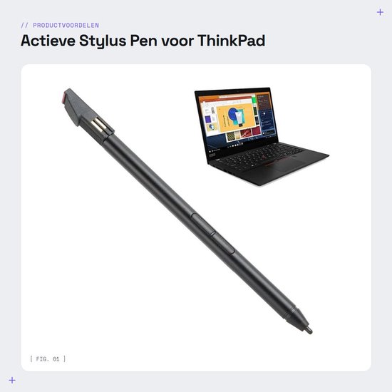 Dailygoods - Actieve Stylus Pen voor ThinkPad met 4096 Niveaus van Drukgevoeligheid