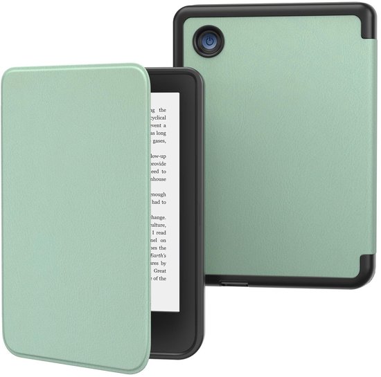 Dailygoods- Foliohoes ultradun lichtgewicht - Ereader Hoesje Kobo Clara BW - Automatische wake/slaapfunctie - 6 inch - Agave Groen - Bescherming tegen krassen - E-reader Hoes