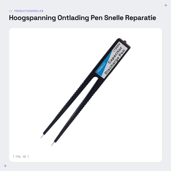 Dailygoods - Hoogspanning Ontlading Pen - Snelle Reparatie Tool - Compact Formaat - Capacitieve Afvoer Pen - Voor Elektronica - 16 x 16 x 2,5 cm