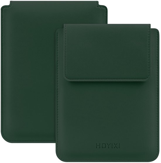 Dailygoods - HoYiXi Universele hoes voor 6.8", 7" Paperwhite/Colorsoft/Signature Edition 2025 & 2021 Compatibel 6.8" Kobo Clara HD/PocketBook/Tolino/Sony Lederen Case voor 6.8-7 "ebook Reader, Donkergroen