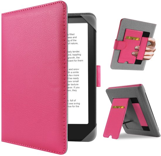 Dailygoods - HoYiXi Universele hoes voor 6,8 inch/7 inch Kindle eReader compatibiliteit Pocketbook/Tolino/Sony/Kobo Clara HD/Kobo Clara 2E/Paperwhite 6,8 inch 7 inch hoes met staande functie beschermhoes, roze
