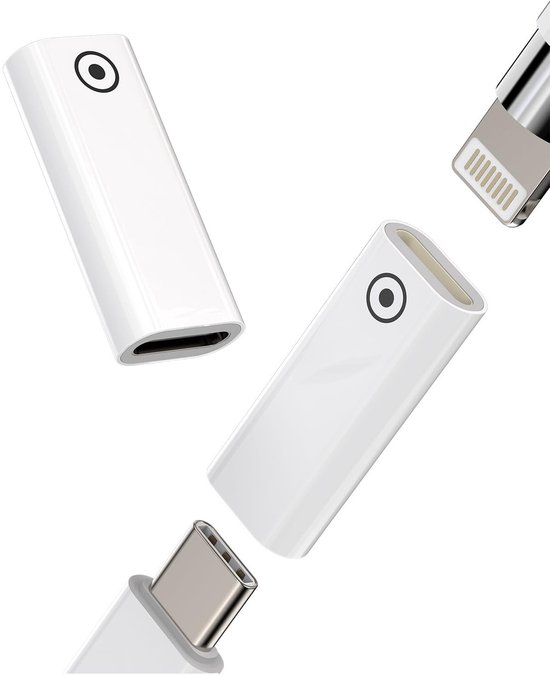 Dailygoods - Lightning naar USB C Adapter voor Apple Pencil (2 stuks)