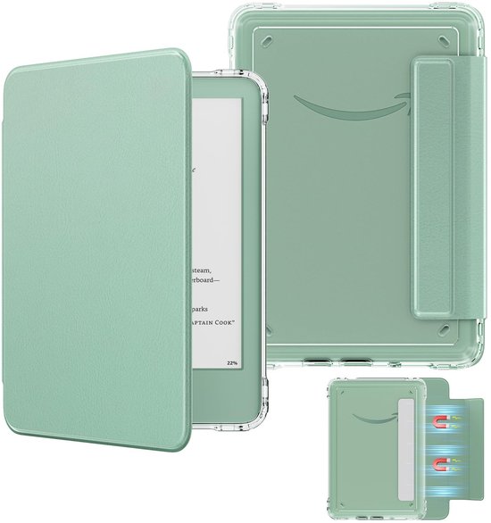 Dailygoods- Magnetische Hoes - Geschikt voor Kindle Gen 11 - Lichtgewicht - Waterdicht - Schokbestendig - Transparante Achterkant