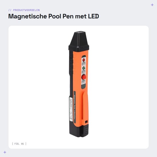 Dailygoods - Magnetische Pool Pen met LED Display voor Polariteit Identificatie