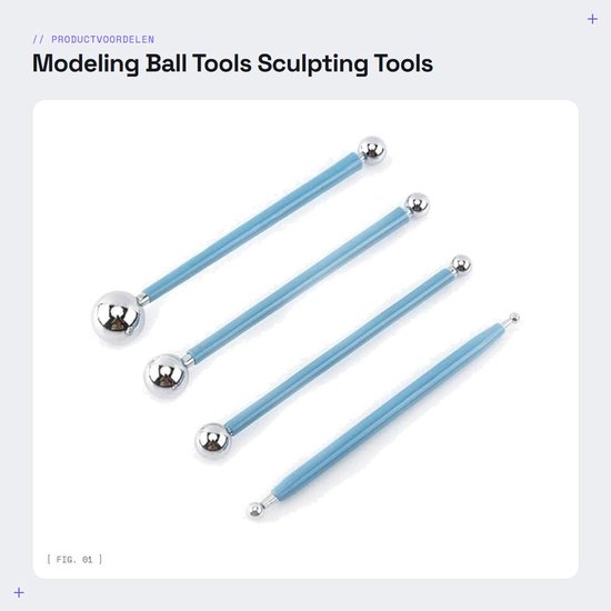 Dailygoods - Modeling Ball Tools - Sculpting Tools Set - Metalen Ball Stylus - Voor Kleisculpturen - Professionele Pottery Tools - Geschikt voor Hobby...