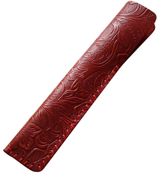 Dailygoods- Pen Sleeve - Lederen Vintage Pouch - Potlood Case - Voor 1 Pen - Hoogwaardig Reliëfproces - Uniek Ontwerp - Pennenhoes