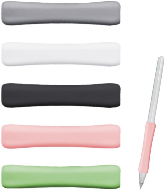 Dailygoods- Pengreepcovers 5-delig - Ergonomisch - Siliconen - Duurzaam - Antislip - Bescherming tegen krassen - Pennenaccessoire