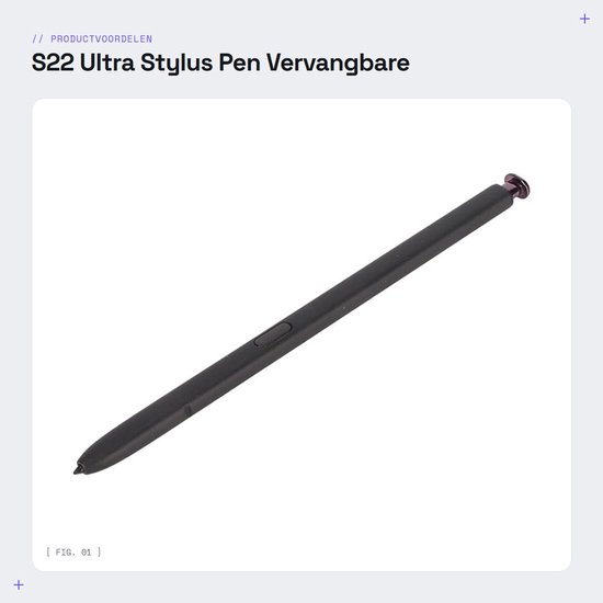 Dailygoods - S22 Ultra Stylus Pen - Vervangbare Stylus - Hoge gevoeligheid - Paars - Touch Pen - Ideaal voor tekenen en schrijven - Geschikt voor S22...