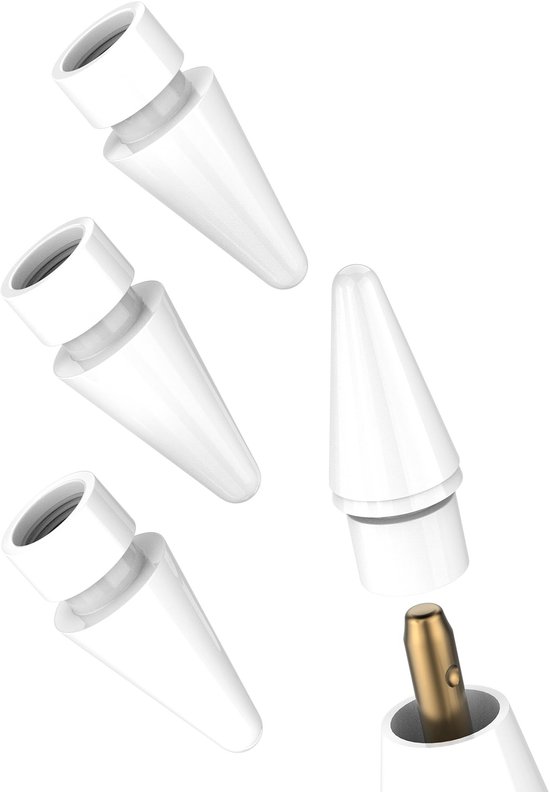 Dailygoods - Set van 4 Vervangtips voor Apple Pencil 1e en 2e Generatie