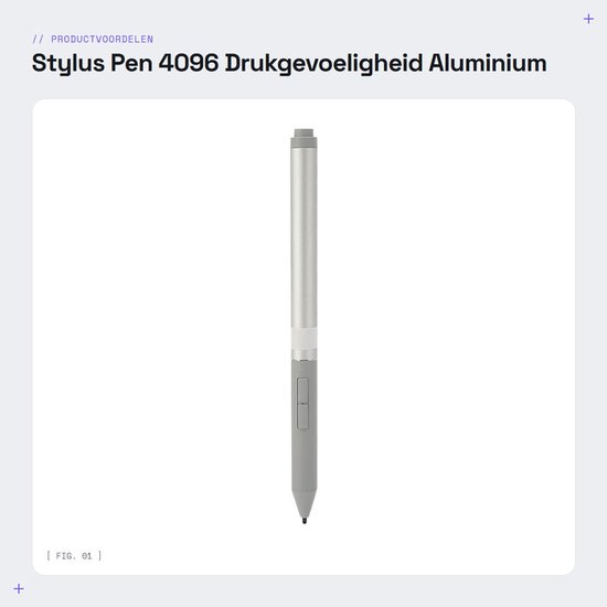 Dailygoods - Stylus Pen - 4096 Drukgevoeligheid - Aluminium Actieve Pen - Zilver - Touch Screen Pen - Geschikt voor HP EliteBook - Type C Interface