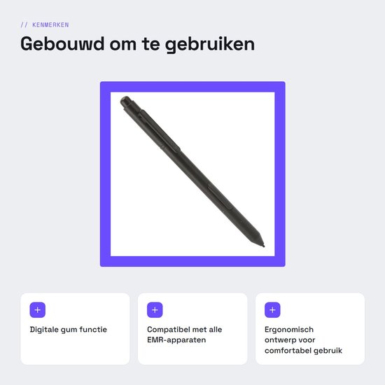 Dailygoods- Stylus Pen 4096 Drukgevoeligheid - EMR-Stylus - Digitale Gum - Tabletvervangingspen - Zachte Punt - Compatibel met EMR-apparaten