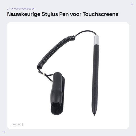 Dailygoods- Stylus Pen Nauwkeurig - Touchscreen Pen - Uittrekbare Veerdraad - Draagbaar - Geschikt voor Resistieve Touchscreens - Lichtgewicht 22 gram - Touchpen