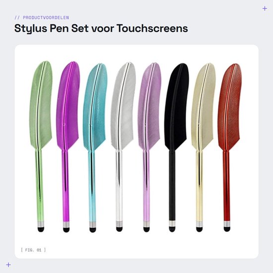 Dailygoods - Stylus Pen Set voor Touchscreens, 8 Stuks