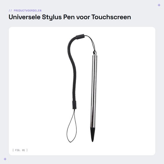 Dailygoods- Stylus Pen Universeel - Antislip - Uittrekbaar Snoer - Schrijfgerei - Schermbescherming - Duurzaam Ontwerp - Schrijfpen