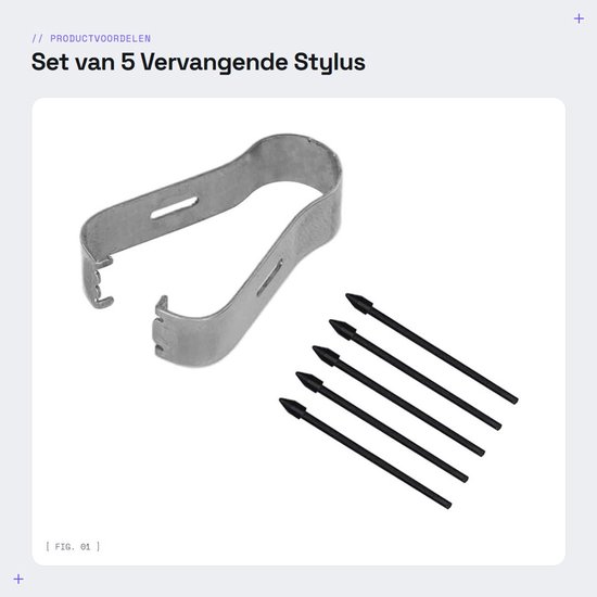 Dailygoods- Stylus Tips 5 Stuks - Vervangende Penpunten - Compatibel met Galaxy Tab S6/S7/S7+/Note10/Note20 - Met Verwijderingspincet - Duurzaam ABS-Materiaal - Nauwkeurige Schrijfervaring