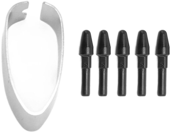 Dailygoods- Stylus Tips Hoge Precisie - Vervangende Tips - Digitale Papier Penpunten - Roestvrij Staal - Set van 5 - Inclusief Pincet en Opbergdoos - Styluspenpunten