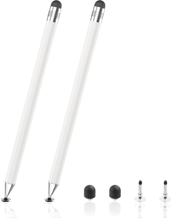 Dailygoods- Tabletpen 2-delige set - Universele Styluspen - Nauwkeurige Touchpen - Mobiele Telefoonpen - Antislip - Transparante Schijfpunt - Stylus