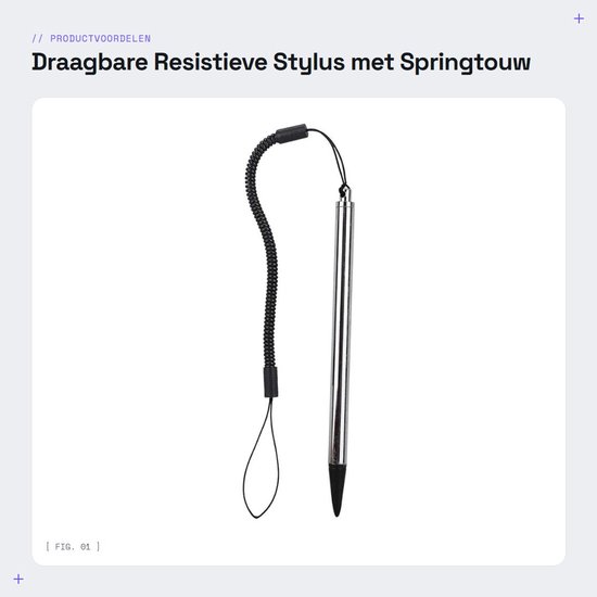 Dailygoods- Touch-pen Hoge Gevoeligheid - Draagbare Stylus - Antiverlies Koord - Resistieve Aanraakpen - Lichtgewicht - ABS Materiaal