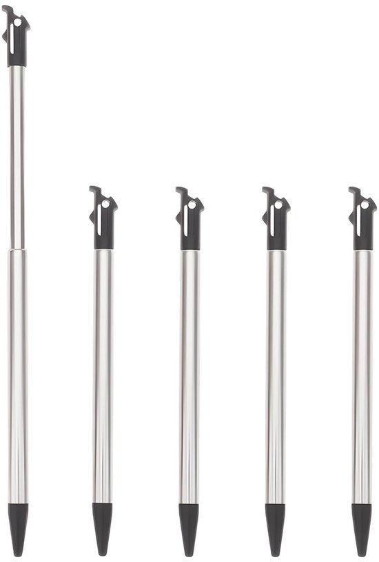 Dailygoody - Inklapbare Stylus Pen - 5x Metalen Stylus - Betrouwbare Vervangingen - Geschikt voor Nintendo 3DS XL - Ideaal voor gamers - Perfecte nauw