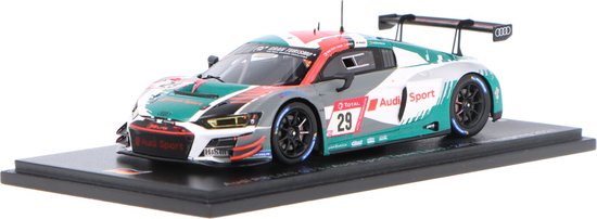 De 1:43 Diecast modelauto van de Audi R8 LMS GT3 Team Audi Sport Land #29 van de 24H Nurburgring van 2021. De coureurs waren C. Mies / K. van der Linde en R. Rast. De fabrikant van het schaalmodel is Spark.Dit model is alleen onlin van Spark
