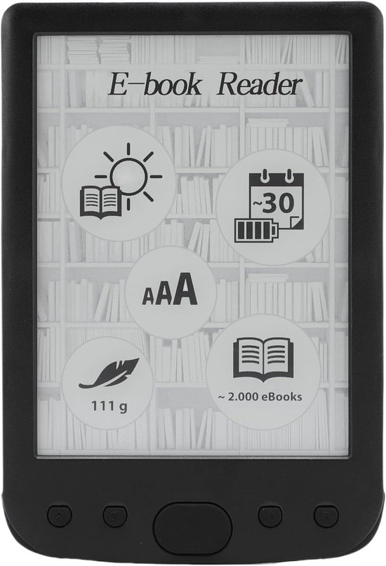 De BK6025 EPAPER e-reader is een draagbare e-reader met een 6-inch e-ink-scherm, instelbare lettergrootte, audioboekfunctionaliteit en oogvriendelijke leesmogelijkheden (8 GB).