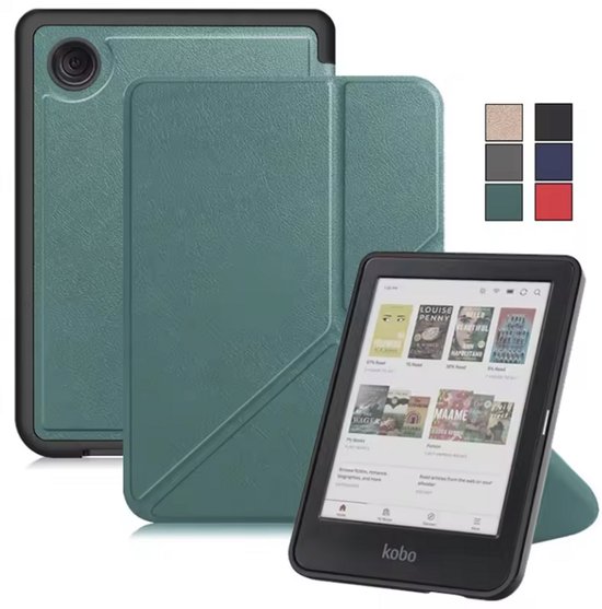 Donkergroen hoesje geschikt voor Kobo Clara BW - Bescherm Case - Trifold - Book Cover - Tablet Cover - Groen - CHPN van Merkloos