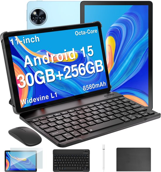 DOOGEE Tablet U11 Pro VIP - Tablette - 30GB RAM + 256GB ROM - 8580 mAh - 11 Inch 1080P 90 Hz - T7200 Octa Core - 13MP Camera - 5G WIFI - Face ID - 7.9 mm Metallic Body - Blauw van Merkloos