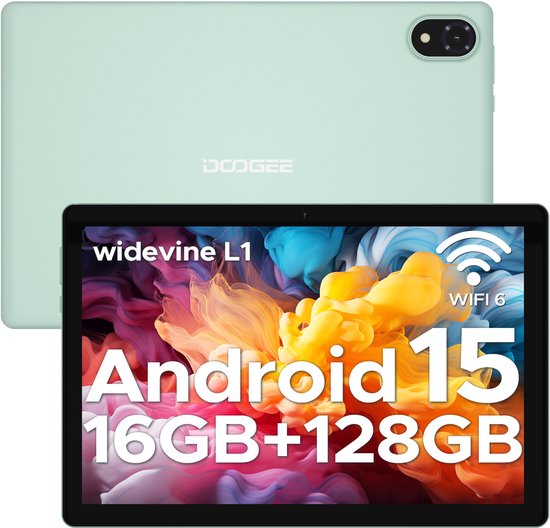 Doogee U10 - Tablet - Android15 - 16GB RAM + 128GB ROM (2TB TF) - 10 Inch IPS HD - 5060mAh - 2.0 GHz WIFI6 - 5060mah - 8mp+ 5mp - Groen