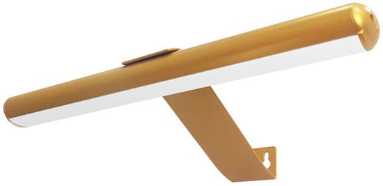 Draadloze schilderijlamp op batterijen, oplaadbare schilderijlamp met afstandsbediening, metalen kunstdisplaylamp, 3 standen, dimbare dartbordlamp met timer voor framegalerij, 300 lm, goud van Merkloos