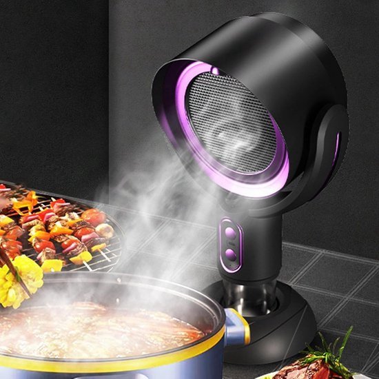 Draagbare Afzuigkap - Tafelmodel Zuiveringsfilter - Met Verwijderbare Olieopvangbak - Compacte Ventilator Voor Binnenkeukens - Geschikt Voor Barbecues, Hotpots, Campers En Keukens - Zwart En Paars van Merkloos