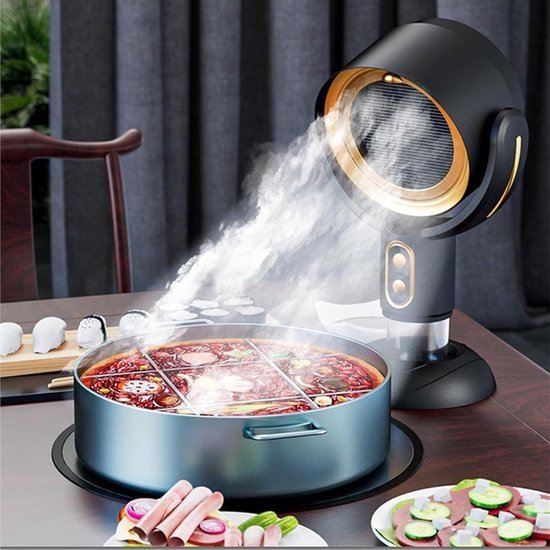 Draagbare Afzuigkap - Tafelmodel Zuiveringsfilter - Met Verwijderbare Olieopvangbak - Compacte Ventilator Voor Binnenkeukens - Geschikt Voor Barbecues, Hotpots, Campers En Keukens - Zwart Goud van Merkloos