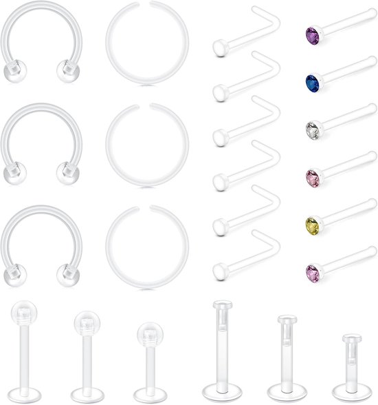 duidelijke neus stud 20g neus ringen voor school plastic neus studs duidelijke neus studs verbergen piercing voor school werk Acryl Neus Stud Retainer