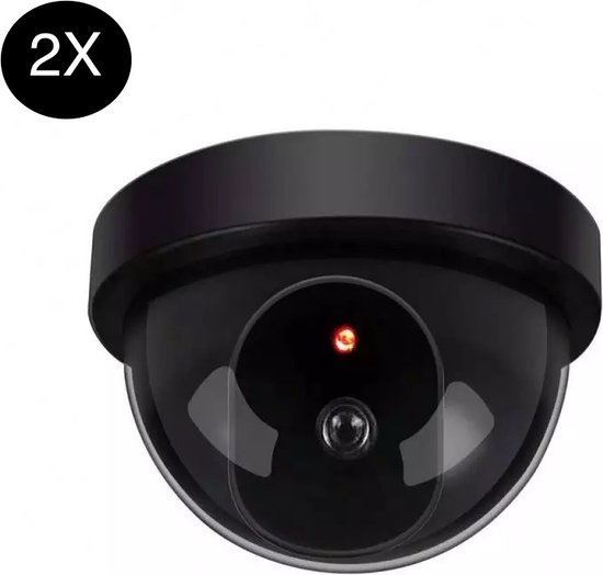 Dummy Camera - 2 Stuk(s) - Beveiligingscamera - Nep Camera - Buiten & Binnen - Alarm - Led - Zwart van Tectake