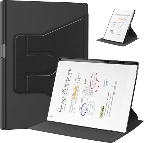 Dunne Beschermhoes met Slaap/Waakfunctie voor 11.8 Inch E-reader Penhouder Zwart