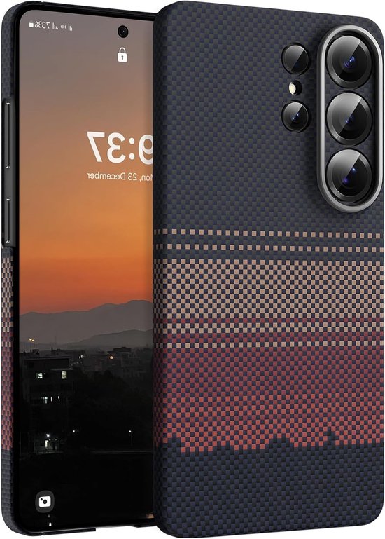 Dunne en duurzame aramide vezel hoes voor Samsung Galaxy S26 Ultra, slank en minimalistisch ontwerp met carbon fiber afwerking, optimale bescherming en stijl