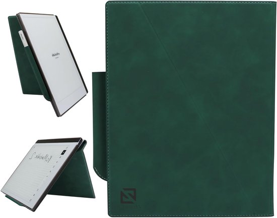 Dunne en Lichtgewicht Beschermhoes voor ReMarkable 2 Paper Tablet 10.3" met Penhouder - Leer - Groen - Ideaal voor Creatieve Professionals en Studenten