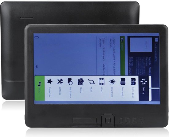 E-booklezer, 7 Inch TFT LCD 16:9 Kleurenscherm E-lezer, Ondersteunt voor EPUB, PDF, TXT, FB2, PDB en Andere Bestandsindelingen, met Beschermhoes(4GB) van Merkloos