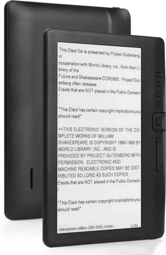 E-reader - 4 GB - 7 inch - E-readers & accessoires - Inclusief hoes & screenprotector - Inclusief oortjes - Luisterboeken - Zwart