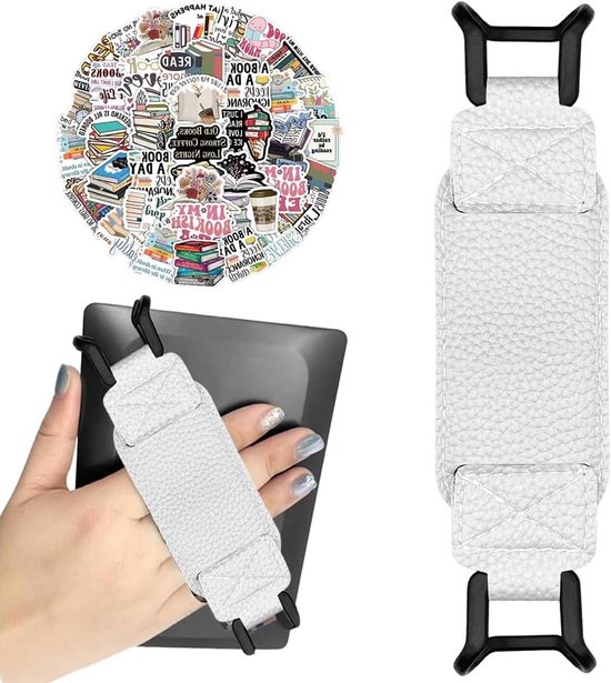 E-reader Handhouder - Boekhouder Tablet - Comfortabel Lezen - Verstelbare Band - 6-8 Inch - Wit