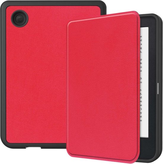 E-Reader Hoes Geschikt voor Kobo Clara 2E - Book Case met Sleep/Wake Functie - Kunstlederen Beschermhoes - Rood van CaseGoods