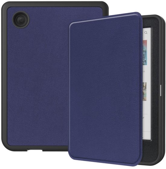 E-Reader Hoes Geschikt voor Kobo Clara Colour / Clara BW - Book Case met Sleep/Wake Functie - Kunstlederen Beschermhoes - Blauw van Merkloos