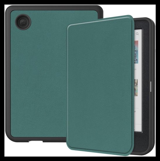 E-Reader Hoes Geschikt voor Kobo Clara Colour / Clara BW | Book Case met Sleep/Wake Functie | Kunstlederen Beschermhoes | Groen van Merkloos