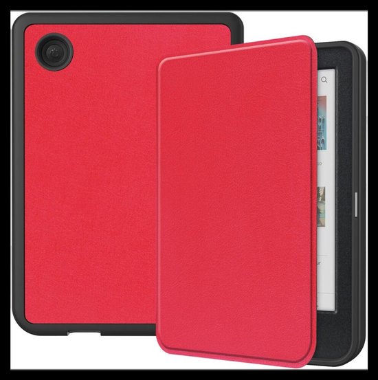 E-Reader Hoes Geschikt voor Kobo Clara Colour / Clara BW | Book Case met Sleep/Wake Functie | Kunstlederen Beschermhoes | Rood van iMoshion