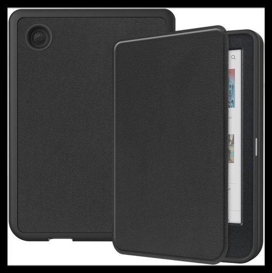 E-Reader Hoes Geschikt voor Kobo Clara Colour / Clara BW | Book Case met Sleep/Wake Functie | Kunstlederen Beschermhoes | Zwart van Breaden