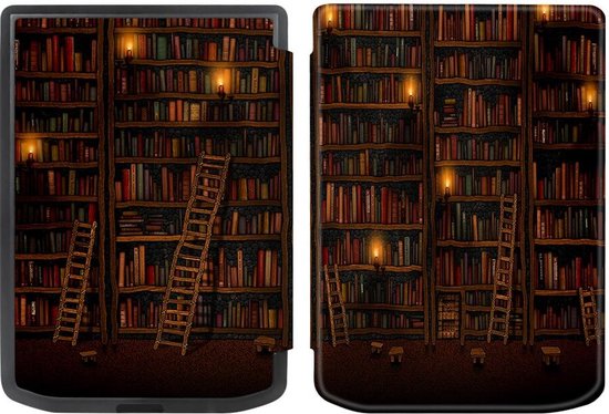 E-Reader Hoes Geschikt voor PocketBook Verse Pro | Book Case met Sleep/Wake Functie | Kunstlederen Beschermhoes | Library Print van CaseCompany